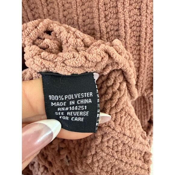 Anthropologie Moon & Madison Dusty Rose Off Shoulder Chunky Knit Sweater XS - Picture 6 of 9